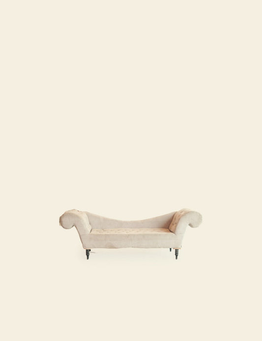 Off-White Tufted Chaise Lounge Sofa