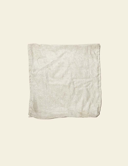 Off-White Viscose Silk Cushion Cover