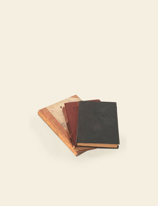 Old Hardcover Binding Thick Books (Stack of 3, Set 01)