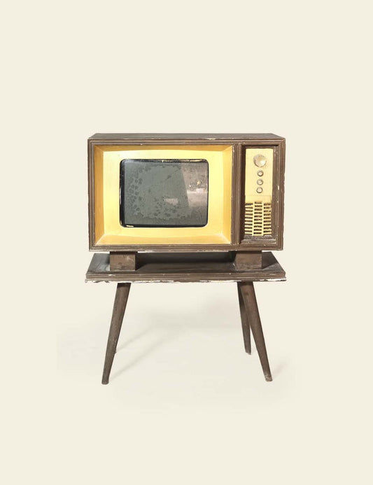 Old Vintage Yellow Television