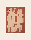 Orange & Beige Eclectic Abstract Painting