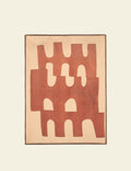 Orange Tribal Pattern Painting in Wooden Frame