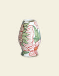 Pink and Green Floral Motif Ceramic Vase
