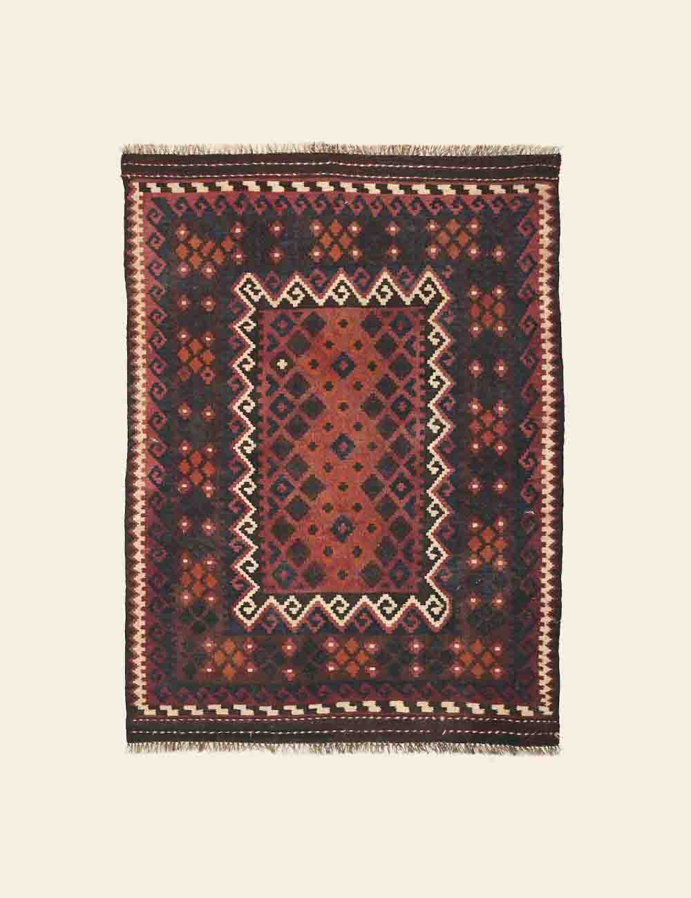 Red Ethnic Tribal Rug