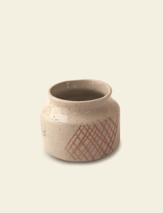 Red Hash Ceramic Pot Small