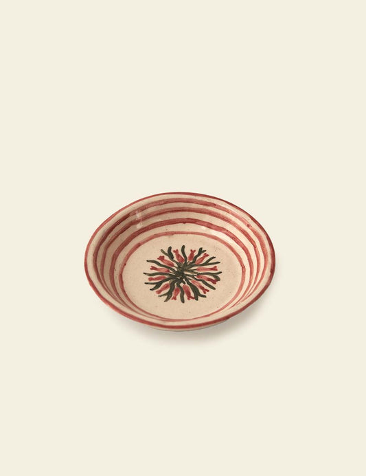 Red Rings Ceramic Deep Plate