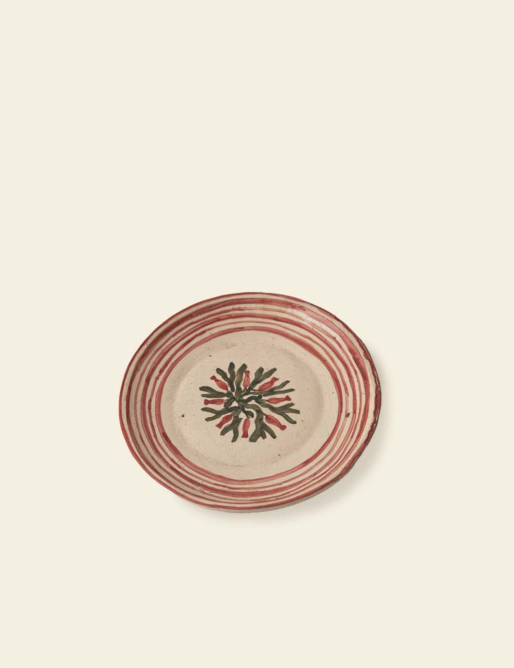 Red Rings Ceramic Plate
