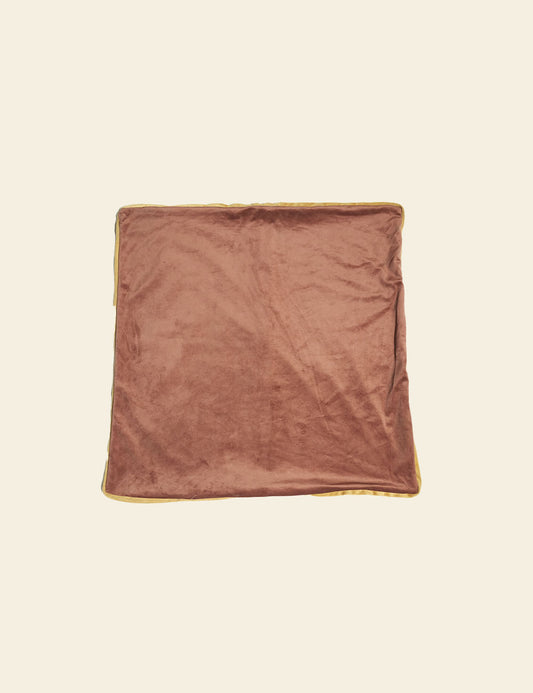 Rose Gold & Brown Silk Cushion Cover