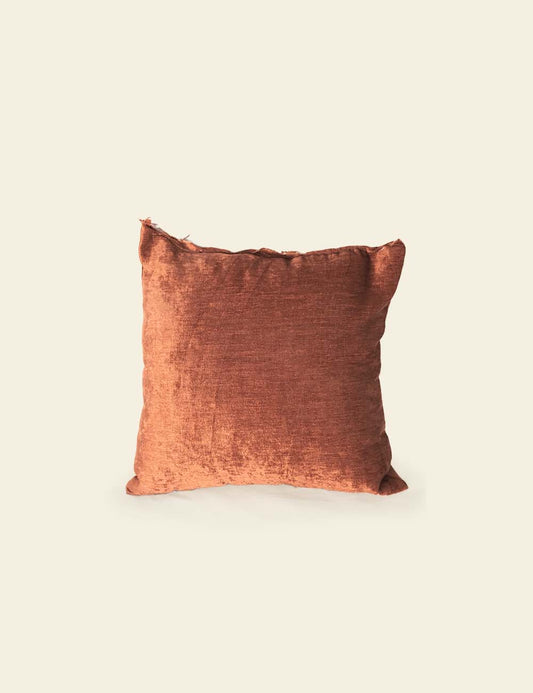 Rust Orange Velveteen Cushion