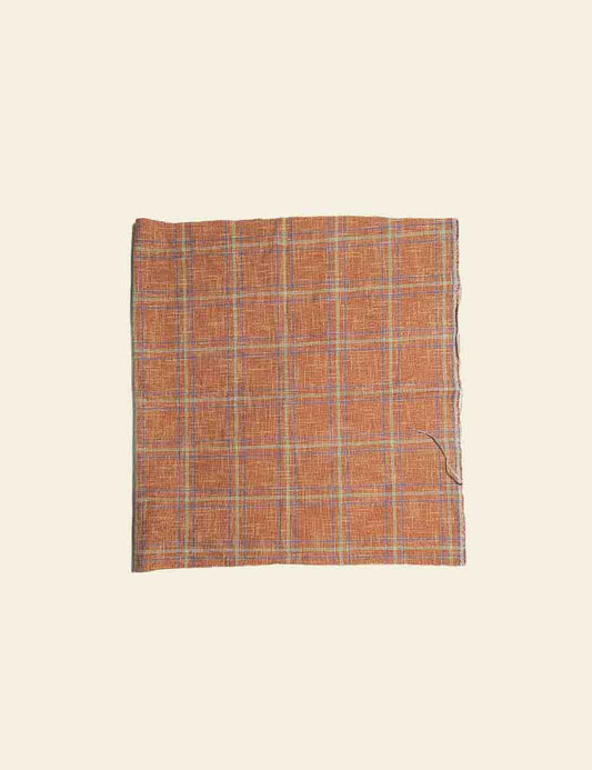 Rust Orange Check Pattern Cushion Cover