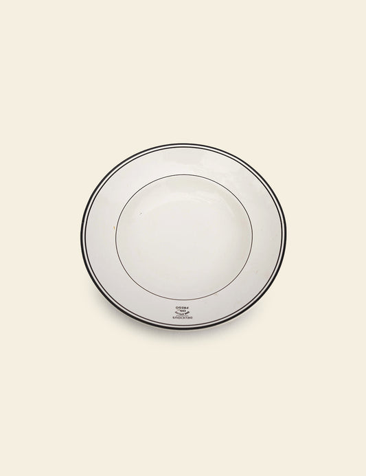 Stoneware Plate White Black