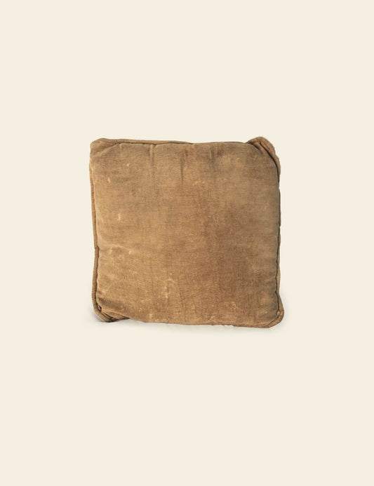 Tan Brown Cotton Velvet Cushion