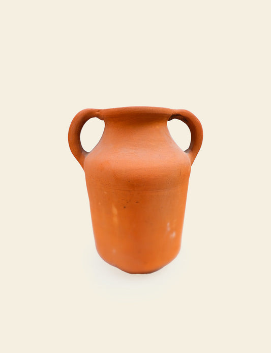 Terracotta Clay Vase with Double Handles