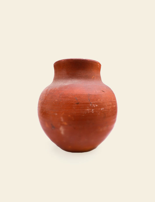 Round Terracotta Clay Vase