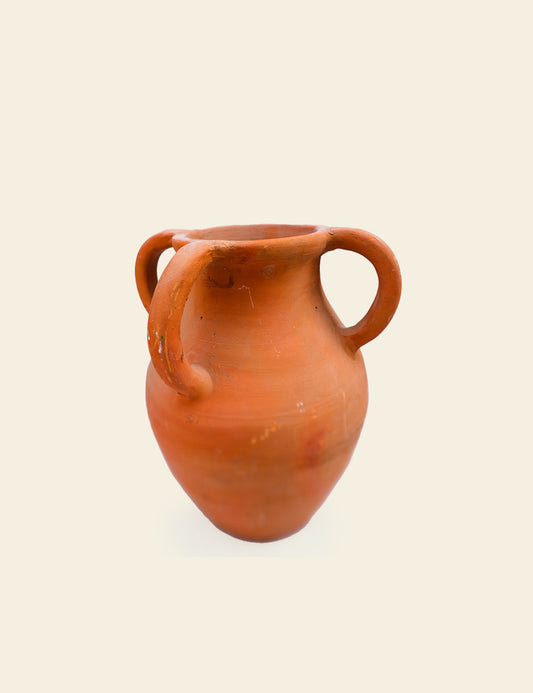 Terracotta Clay Triple Handle Vase