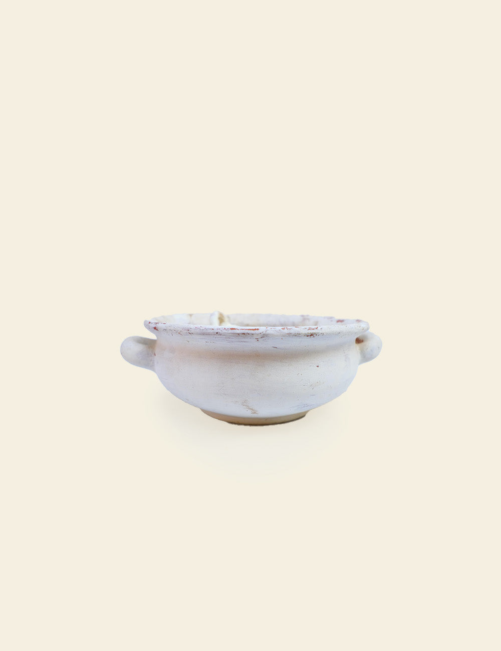 White Terracotta Handle Bowl