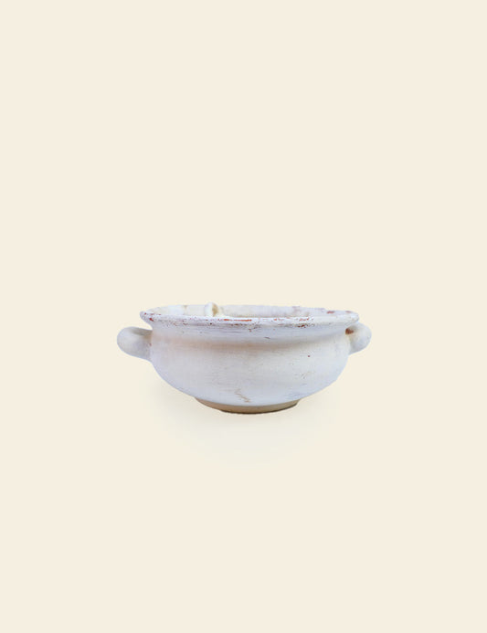 White Terracotta Handle Bowl