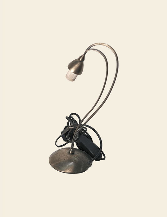 Tiffany Amber Lucite & Brass Turn-Head Lamp