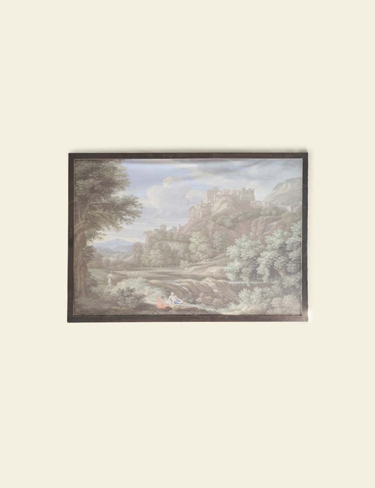 Muted Watercolor Landscape Painting