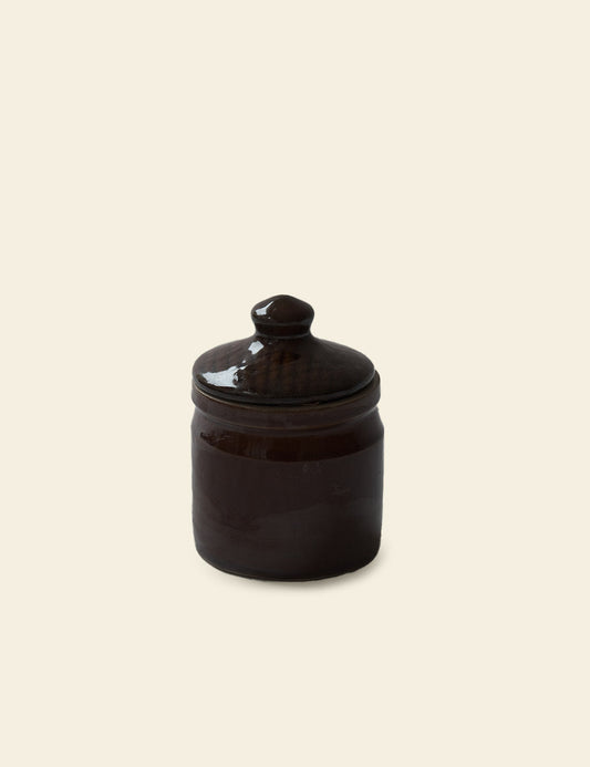 Vintage Black Glaze Crock
