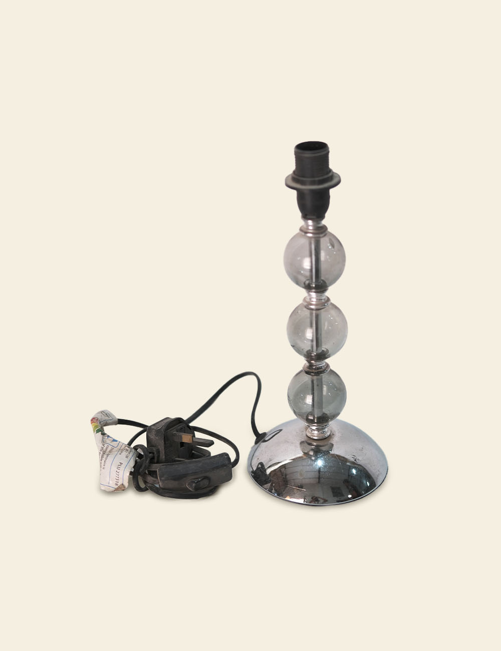 Vintage Crystal and Chrome Table Lamp