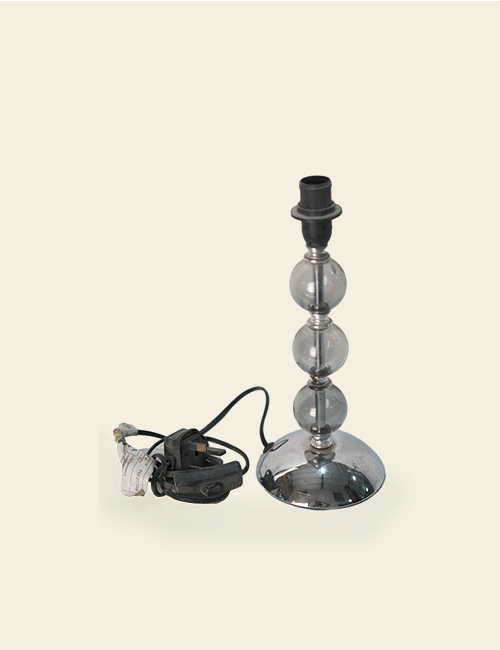 Vintage Crystal Balls & Chrome Table Lamp