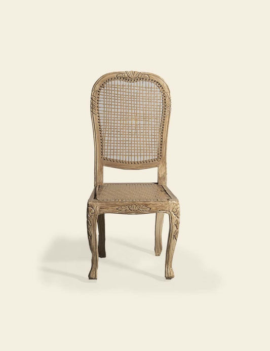 Vintage French Rattan Wooden Chair