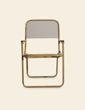 Vintage Style Metal and Fabric Folding Chair