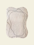 White Abstract Curve Rug