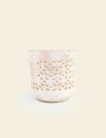 White Clay Flower Cutout Mug
