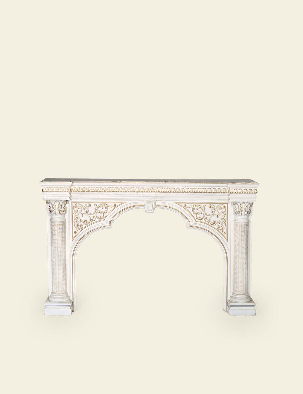 White Wooden Fireplace Frame