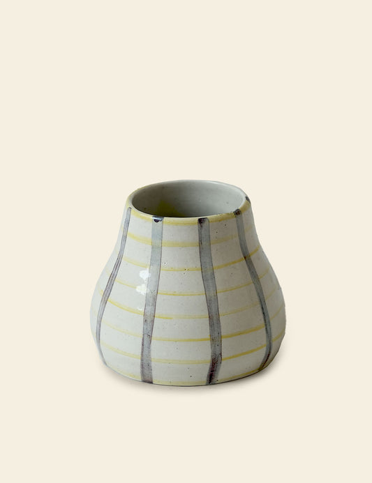 Yellow Strip Ceramic Vase