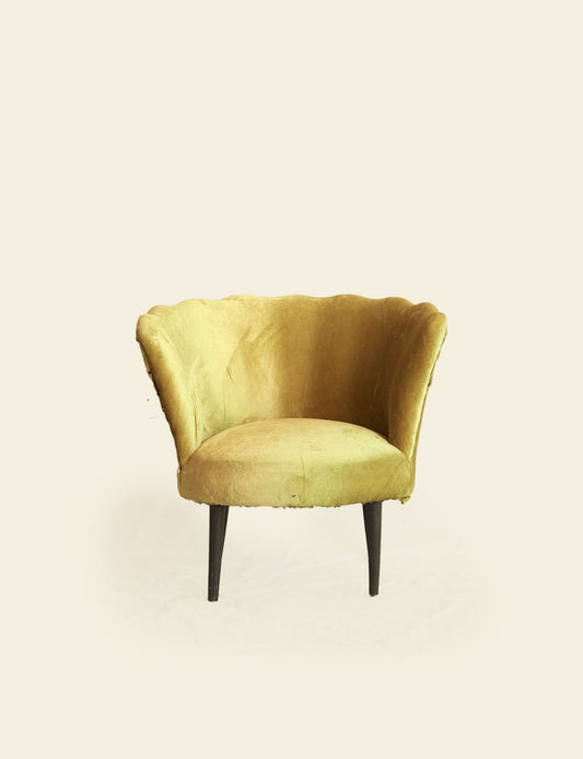 Yellow Velvet Flower Chair